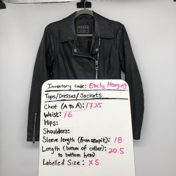 GUESS Women's Black Regina Faux Leather Biker Jacket size XS - Picture 15 of 16